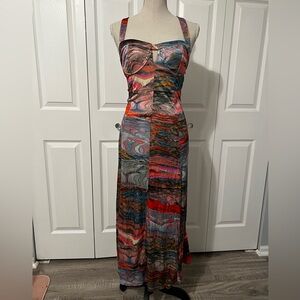 Free People Vibrant Multicolor Maxi Dress